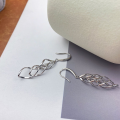 wholesale S925 Sterling Silver Multi-Twist Long Drop Earrings with Hook, Super Fairy Rhombus Twist Earrings, Ins Versatile Style-0-1