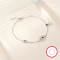 wholesale 925 Sterling Silver Evil Eye Zircon Bracelet, Light Luxury High-End European and American Foreign Trade Jewelry Wholesale for Women-0-2