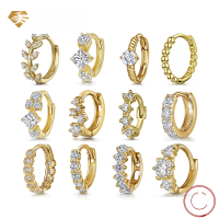 wholesale S925 Sterling Silver Hot-Selling European and American Diamond-Zirconia Ear Studs, Ear Clips with INS Style High-End Heart-Shaped Ear Cartilage Clasps for Women Wholesale-Style 4 White Gold (single)