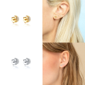 wholesale S925 Sterling Silver Mini Moon Stud Earrings With Inlaid Zircons, Cross-border Hot-selling Creative Fashion Minimalist Ins Style-0-3