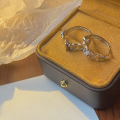 wholesale S925 Sterling Silver Pair of Couple Rings, Small Niche Design, High-End Feel, Pure Silver, Light Luxury Valentine's Day Gift for Girlfriend Matching Bands-0-2