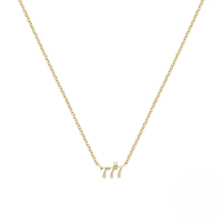 wholesale 925 Sterling Silver New Angel Number Pendant Necklace, A Light Luxury Women's Collarbone Chain-Gold-777 925 silver