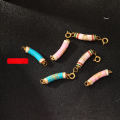 wholesale Gold-plated 925 ancient silver enamel painted Wutiao Jing Nanatong pendant with double ear straight and curved tubes for DIY bracelet accessories-0-0