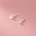 wholesale S925 Sterling Silver Nalan Small Fresh and Simple Girl's Small and Delicate Synthetic Stone Heart Earrings M00103-0-0