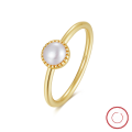 wholesale S925 Sterling Silver Ring with Cultured Freshwater Pearl, Simple and Stylish Ins Versatile Women's Ring-0-0