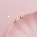 wholesale S925 Sterling Silver Ear Studs Women Korean Style Fashion Minimalist Hexagonal Single Diamond Earring Geometric Ear Jewelry Women G4741-0-3