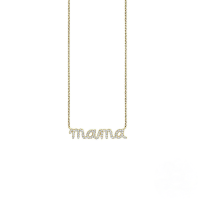 wholesale S925 Sterling Silver Mama Pave Letter Pendant Necklace For Women-Gold 925 silver