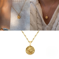 wholesale K925 Silver Gold-plated Sun Moon Pendant Necklace, Women's Creative Ins Choker-0-3