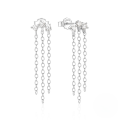wholesale S925 Sterling Silver Rhinestone-studded Tassel Chain Earrings, Light Luxury Fashion Earrings-0-4