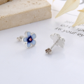 wholesale S925 Sterling Silver Vintage Resin Enamel Exquisite Floral Fresh and Artistic Ethnic Style Lady Earrings-0-2