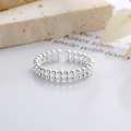 wholesale S925 Sterling Silver Korean Minimalist Ins Beaded Open Adjustable Ring for Index Finger-0-1