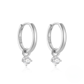 wholesale 925 Sterling Silver Zircon-studded Hoop Earrings With Evil Eye And Heart Charms, Popular In Europe And America, Ins Minimalist Style-0-9