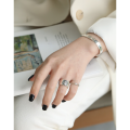 wholesale S925 Sterling Silver 2078 Korean Version Ins Retro Letter Ring Joint Pinky Ring Openable Ring Personality Ring-0-2