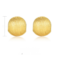 wholesale S925 Sterling Gold Plated Minimalist Hand-Brushed Light Luxury Vintage Style Large Gold Earrings, Niche Earrings Wholesale-0-6