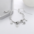 wholesale S925 Sterling Silver Korean-style Creative Personalized Cross Heart Sphere Multi-element Geometric Bracelet-0-1