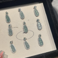 wholesale S925 Sterling Silver Natural Weathered Material Blue Water Jadeite Small Lucky Bean Four-Seasons Bean Pendant Women's Collarbone Necklace-0-0