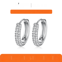 wholesale S925 Silver Full Star Circle Earrings for Women, Simple and Stylish, Cross-Border Best Seller, Ready to Ship-Gold color (with certificate)  925 silver