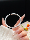 wholesale 9999 Pure Silver "Ocean Oath and Mountain Pledge" Bracelet – Chinese Trend Style, New Chinese Retro, High-End Aesthetic, Openable Bangle-0-9