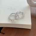 wholesale S925 Sterling Silver Twisted Knot Wrapped Ring for Women, Korean Fashion Light Luxury Trend, Adjustable Open Ring-0-5