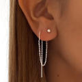 wholesale S925 Sterling Silver Retro Chain Tassel Star Bead Earring Ear Thread Ear Stud-0-3