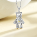 wholesale 925 Silver Original Design Cute Cartoon Bear Necklace for Women, High-End Fashion Jewelry Wholesale, Versatile Trendy Necklace for Women-0-1