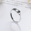 wholesale S925 Sterling Silver Korean-Japanese Style Fashion Minimalist Niche Aesthetic Epoxy Black and White Quadrilateral Lightweight Ring-0-0