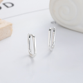 wholesale S925 Sterling Silver Korean Minimalist Ins Style Square Ear Clasps, Fashionable and Versatile for Commuting, Light Luxury Elegant Earrings-0-0