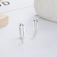 wholesale S925 Sterling Silver Korean Minimalist Ins Style Square Ear Clasps, Fashionable and Versatile for Commuting, Light Luxury Elegant Earrings-466FR/approximately 2.4 g/pair 925 silver