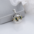 wholesale S925 Sterling Silver Trendy 3D Cartoon Big Head Big Eyes Cat Pendant Necklace Street Hip-hop Accessory-0-0