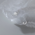 wholesale S925 silver earrings with asymmetrical diamond-studded design, featuring planets, stars, and moons, a unique and sweet style earring G5008-0-1