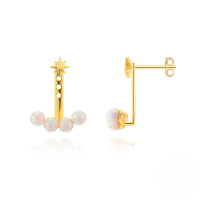 wholesale S925 Sterling Silver Opal Arc-shaped Adjustable Length Elegant Earring-Single gold #2 925 silver