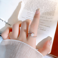 wholesale S925 Sterling Silver European and American Cross-Border Hit Fashion Minimalist Freshwater Pearl Ring for Women, Light Luxury High-End Elegance Pinky Ring-JZ015840 Opening adjustable