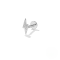 wholesale S925 Sterling Silver Ins-style Lightning Prong Set Zircon Flat Head Threaded Cartilage Earring-0-1