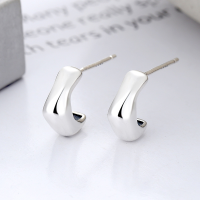 wholesale S925 Sterling Silver Trendy Commute Minimalist Style Irregular Geometric Ear Studs, Small Batch Design Versatile Earrings-204FR/approx. 1.9g 925 silver