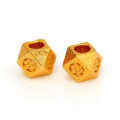 wholesale S925 antique silver gold-plated diamond-inlaid octagonal bead accessories for DIY Buddhist bead bracelets and necklaces, diamond-shaped spacer beads-0-6