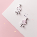 wholesale S925 silver earrings for women, Korean-style summer girly lollipop pattern bow ear accessories G7005-0-0