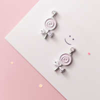 wholesale S925 silver earrings for women, Korean-style summer girly lollipop pattern bow ear accessories G7005-S925 silver pair silver model 925 silver