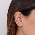 wholesale S925 Sterling Silver Geometric Diamond Inlaid Body Thread Ear StudsIns-0-1