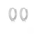wholesale S925 Sterling Silver geometric heart earrings with crystals, cross-border bestseller, versatile ear cuff-0-14