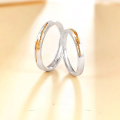 wholesale S925 Sterling Silver "Heartbeat" Couple Rings, ECG Design, Ins Style High-end Sense, for Qixi Festival-0-5