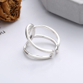 wholesale S925 Sterling Silver Geometric Irregular Line Wide Band Open Ring FashionStyle Index Finger Ring-0-2