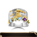 wholesale S925 Silver Designer Natural Gemstone Ring Italian Craftsmanship High-End Jewelry-0-1