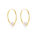 wholesale 925 Sterling Silver Exaggerated Large Hoop Earrings With Pearls, Hot-selling In Europe And America, Ins Trendy Minimalist Style-0-4