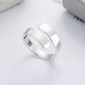 wholesale S925 Sterling Silver Korean Style Minimalist Fresh Besafe English Versatile Trendy Fashion Open Ring-0-0