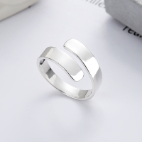 wholesale S925 Sterling Silver Korean Style Minimalist Fresh Besafe English Versatile Trendy Fashion Open Ring-YFJ702/approx. 3.2g Adjustable opening