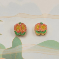 wholesale S925 silver gold-plated enamel zodiac flower hole beads accessories DIY Chinese-style floral piercing spacer jewelry-0-9