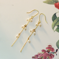 wholesale S925 Sterling Silver with Natural Pearl and Silver Bead Tassel Long Drop Earrings, Japanese-style Jewelry Fashion Elegant Earrings-Faceted Silver Bead Earrings 925 Silver