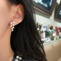 wholesale S925 Sterling Silver Fresh and Sweet Ins Style Niche Design Exquisite Diamond-Inlaid Leaf Earrings M06666-0-1