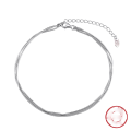 wholesale S925 Sterling Silver Minimalist Snake Chain Triple-Layer Anklet for Women, Beach Foot Jewelry Wholesale-0-4