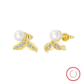 wholesale 925 Sterling Silver Fashionable Internet-Famous Mermaid Pearl Women's Minimalist Stud Earrings, New TikTok Hit-0-1